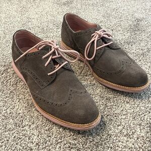 Cole Haan womens Gray Light Purple Suede Lunargrand Sneakers size 9B